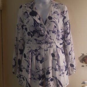 Navy blue romper with flower designs